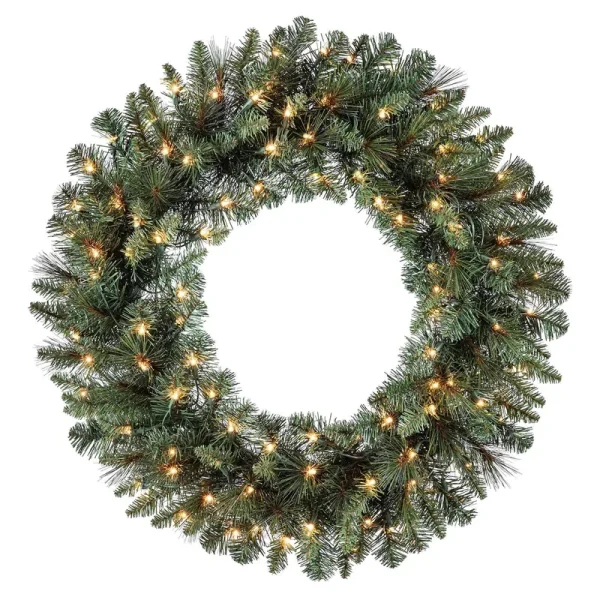 Holiday Living 30-in Pre-Lit Indoor/Outdoor Green Scottsdale Pine Artificial Christmas Wreath | GD26M3A27C00