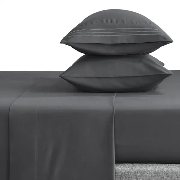 CozyLux Twin Bed Sheets Set 1800 Series 3-Piece Embroidered Double Brushed Microfiber Sheets 16" Deep Pocket Hotel Soft Luxury Bedding Sheet Set, Wrin