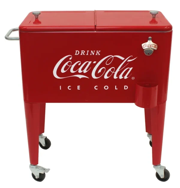 Leigh Country CP 98105 Metal Embossed Retro Outdoor 60 Qt. Cooler Red