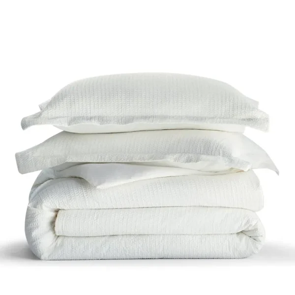 Elly Cotton Percale Comforter Set Color: White, Size: King/Cal. King Comforter + 2 King Shams