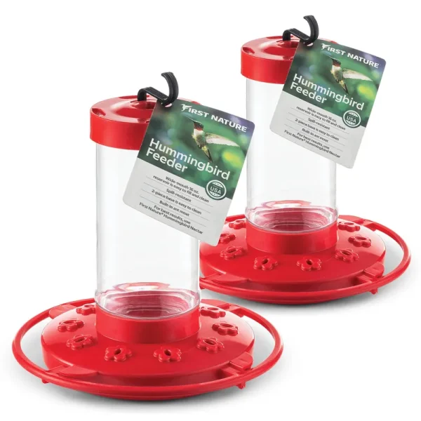 First Nature 3051 Hummingbird Feeder, 16-Ounce (2 Pack Red)