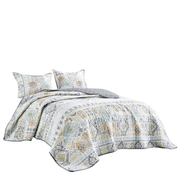 Jaba 3-Piece Fine Printed Queen Size Quilt Set