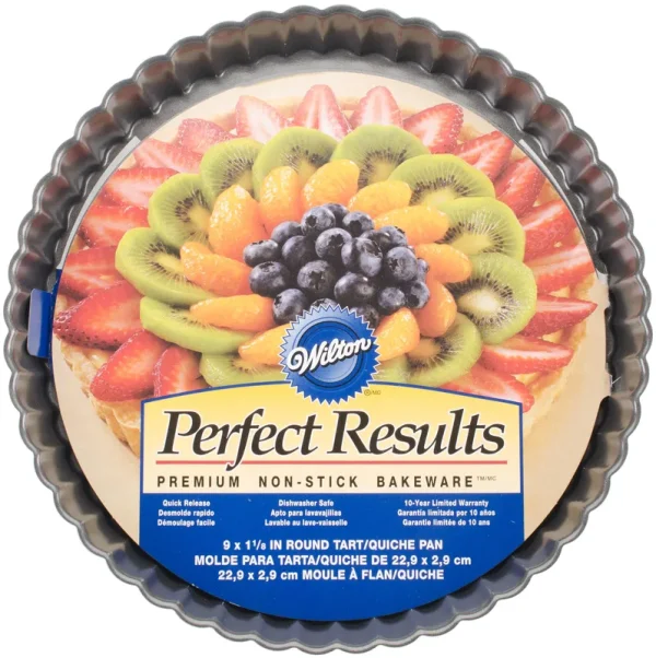 Wilton Perfect Results Round Tart/Quiche Pan, Gray, 9"