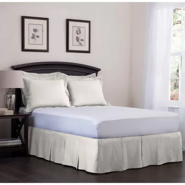 Ashton Detachable Pleated Bed Skirt, 18" Drop