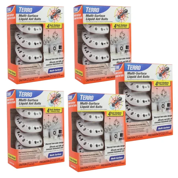 Terro Multi-Surface Liquid Ant Bait Station (4-Pack) Pack of 5
