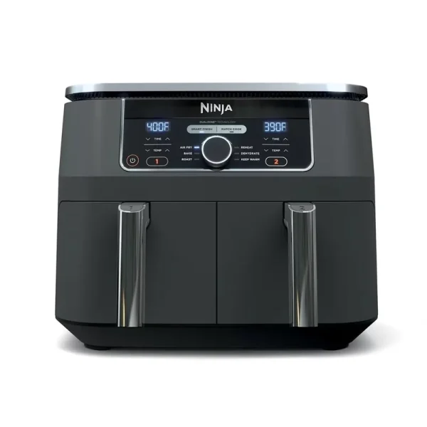 Ninja Foodi 8 Qt 2 - Basket Air Fryer, Black - Dualzone Technology, Smart Finish