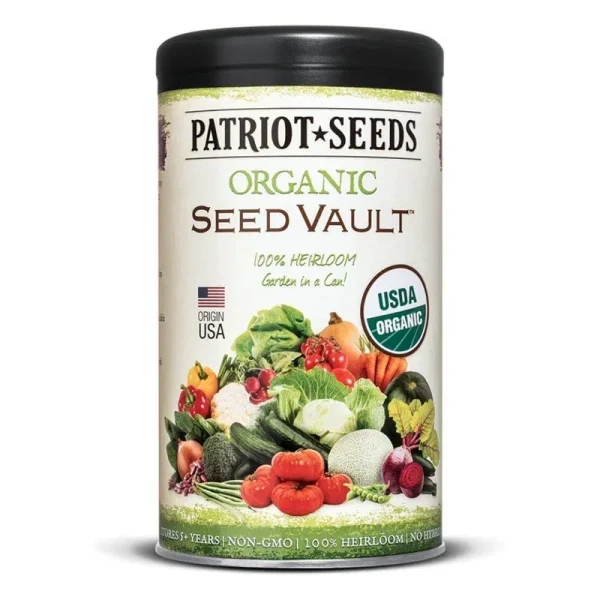 Patriot Seeds Organic Seed Vault Survival Kit - Non-GMO - 100% Heirloom
