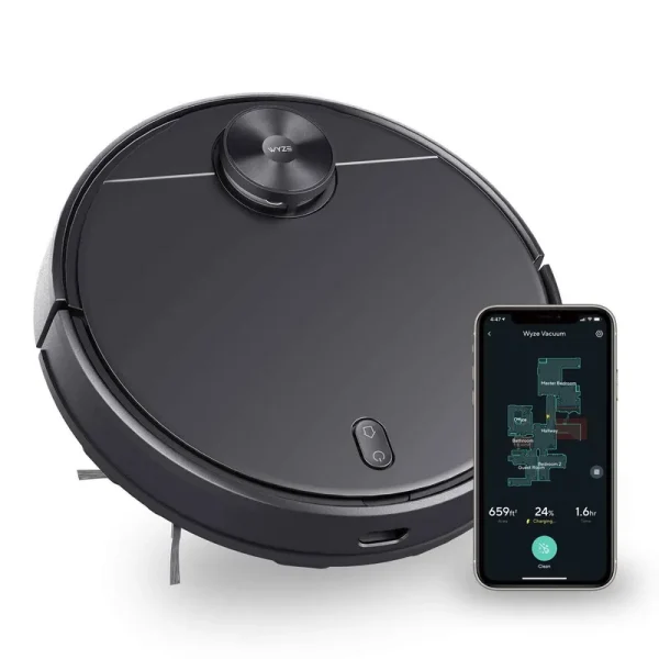 Wyze Lidar Mapping Robot Vacuum, Avoids Obstacles, Wi-Fi Connected, 110min Runtime, Works with Alexa, Multi-Surface Cleaning, Black