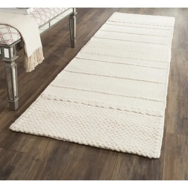 Brookneal Striped Hand-Woven Flatweave Wool/Cotton Natural Area Rug Beachcrest Home Rug Size: Runner 2'3" x 6'