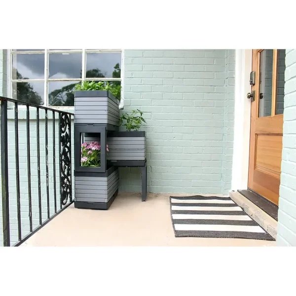 FlexSpace 22 in. x 11 in. x 13 in. Gray Resin Modular Raised Garden Bed