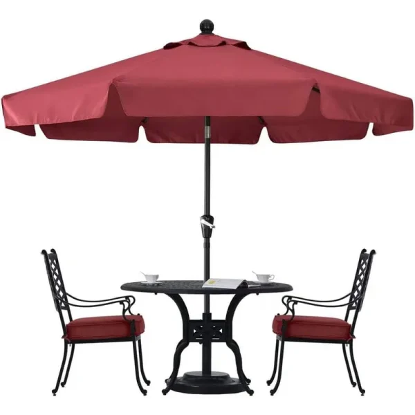 7.5 ft. Aluminum Market Tilt Outdoor Patio Umbrella, Burgundy