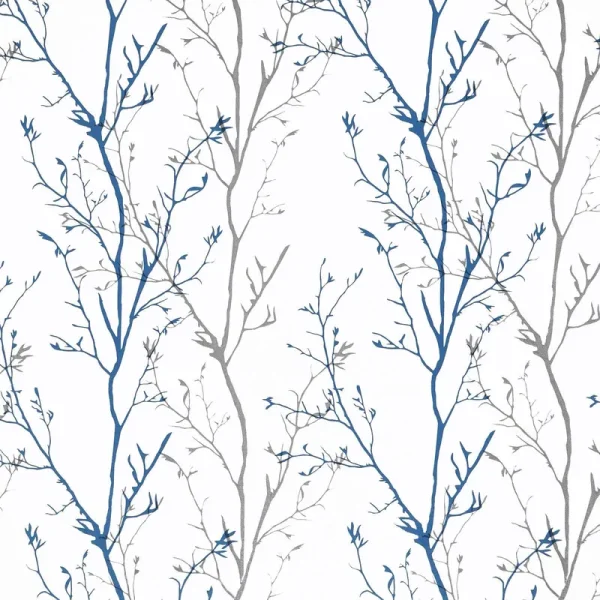 Melwod Grey Blue Tree Branches Peel and Stick Contact Paper 17.7" x 118" Modern Tree Branch Removable Wallpaper Natural Wall Pap
