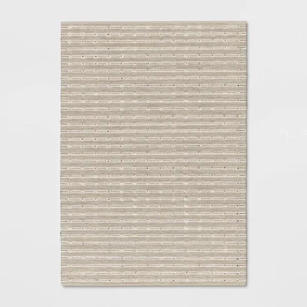 7'x10' Woven Striped Flatweave Rug Black/Cream - Threshold