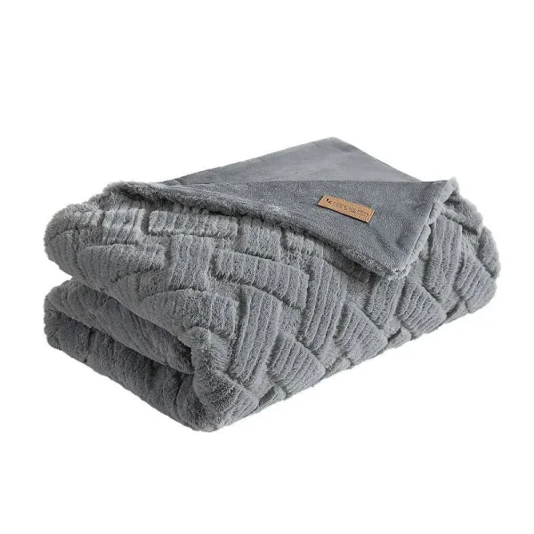 Koolaburra by Ugg Crystelle Faux Fur Throw, Grey, 50x70