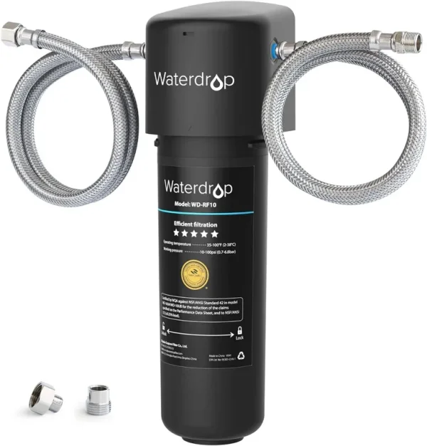 Waterdrop 10uA Under Sink Water Filter System Direct Connect to Kitchen Faucet 30000 Liters High Chlorine Reduction Capacity NSF/ANSI 42 Certified, Bl