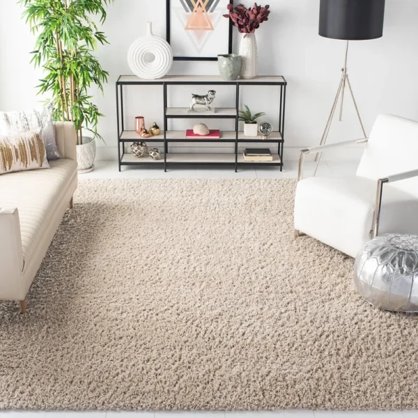 Safavieh August Shag Collection AUG200D Beige Rug - 6' 7" x 9'