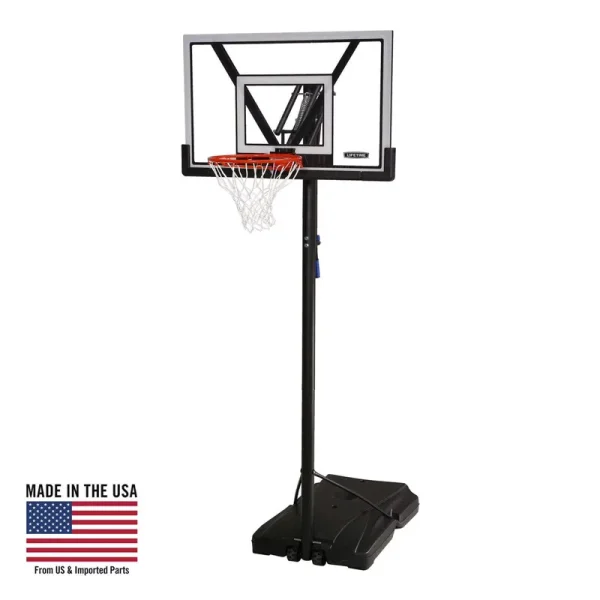 Lifetime 48 - Inch Shatterproof Portable Basketball Hoop with Strong Arm Adjustment & Slam - It Rim - Model 90585 - Outdoor Play