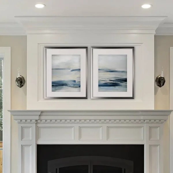 Latitude Run &Drifting Tides& 2 Piece Framed Print Set, Gray
