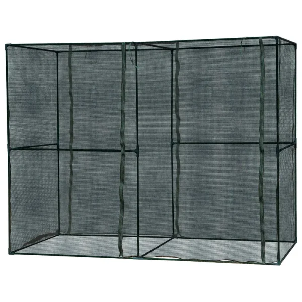 Outsunny 4' x 8' Walk-In Greenhouse with High-Quality HDPE Cover & 2 Zippered Doors for Plants/Herbs
