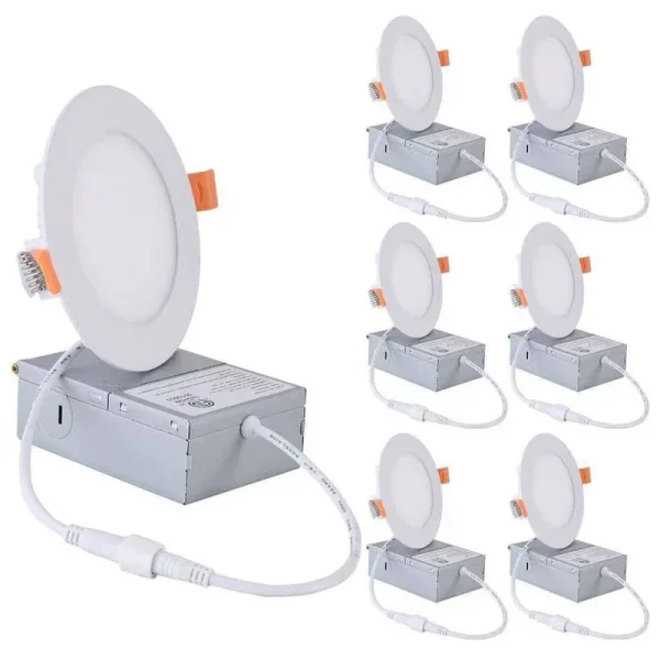 4 in. Canless Ultra-Thin 9-Watt CCT 3000K Remodel Integrated LED Recessed Light Kit (6-pack)
