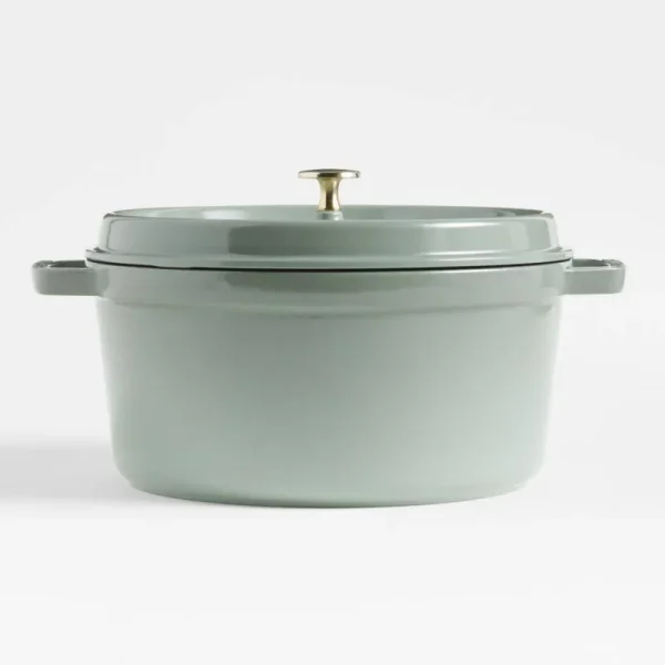 Staub 7-Qt. Eucalyptus Round Cocotte | Crate & Barrel