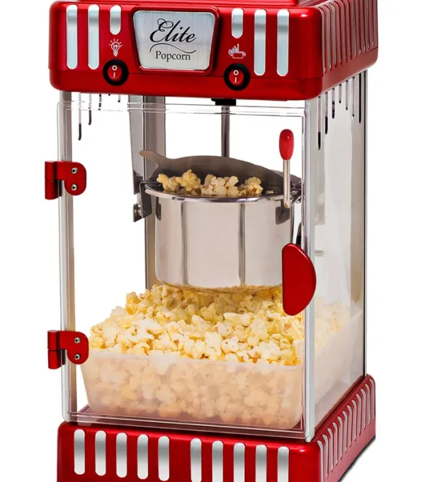 Elite Epm-250 Classic Tabletop 2.5 oz Kettle Popcorn Maker, Red