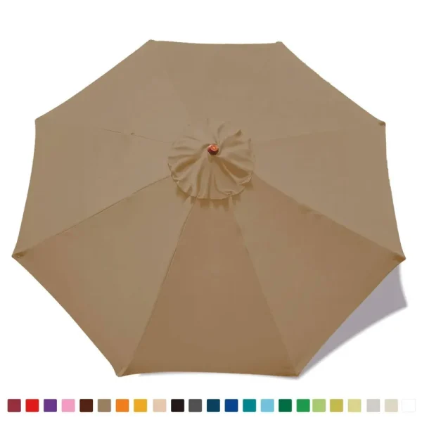 MASTERCANOPY Patio Umbrella Replacement Canopy for 8 Ribs 9ft / Khaki