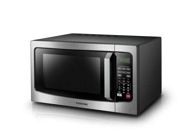 Toshiba EM131A5C-SS Countertop Microwave Oven, 1.2 Cu ft with 12.4 Turntable, Smart Humidity Sensor with 12 Auto Menus, Mute Function Eco Mode, Eas