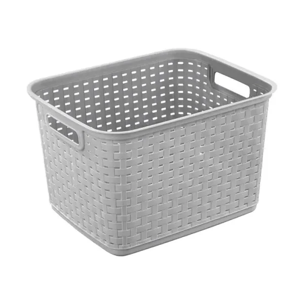 Sterilite Tall Weave Basket, Gray