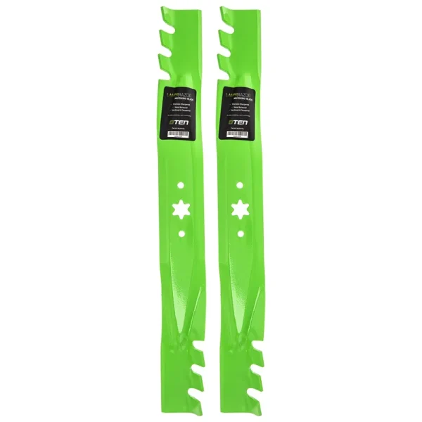 8TEN LawnRAZOR Mower Blade Set for Cub Cadet MTD Troy Bilt LTX1040 RZT-L42 942-04308-X 42-Inch Deck (Toothed Mulching)