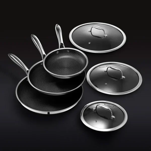 Hybrid Fry Pan Set with Lids, 6 - Pc