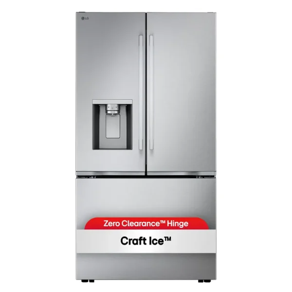 Counter-Depth Zero Clearance 23.7-cu ft 3 -Door 36-in Wide Smart Compatible French Door Refrigerator with Dual Ice Maker with Water and Ice Dispenser ( PrintProof Stainless Steel ) ENERGY STAR Certified