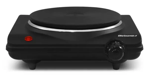 Elite Gourmet Cast-Iron Electric Burner, Black