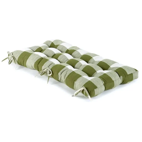 Buffalo Check Bench Cushions - Olive, Size: 2, Green