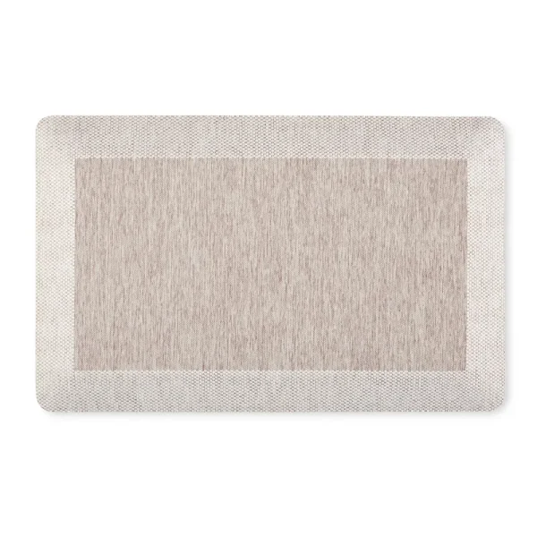 Martha Stewart Mira Modern Heathered Anti-Fatigue Air-Infused Kitchen Mat, Coffee Brown, 19.6"x32"