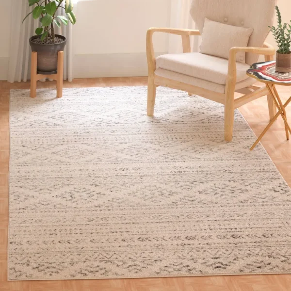Safavieh Tulum Collection TUL272A Ivory / Grey Rug - 10' Square