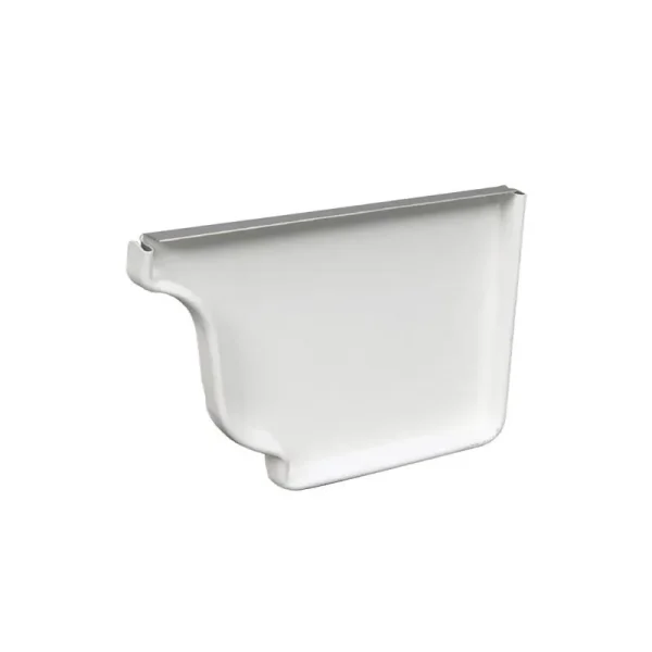 Amerimax Home Products 6 in. White Aluminum K-Style Right End Cap (Right End Cap)