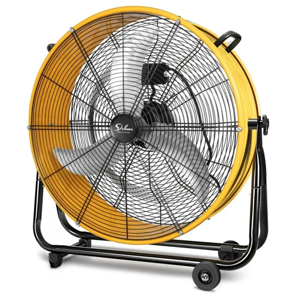 Simple Deluxe 24 inch Heavy Duty Metal Industrial Drum Fan, 3 Speed Floor Fan for Warehouse, Workshop, Factory and Basement