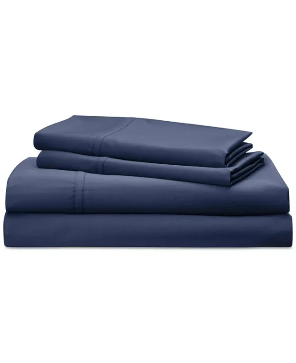 Lauren Ralph Lauren Spencer Solid Sateen Queen Sheet Set, Navy Color