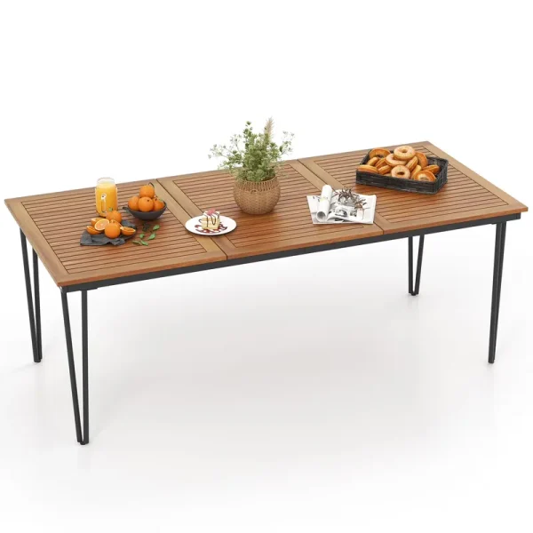 Costway 79" Outdoor Dining Table 8 - Person Patio Table with 1.9" Umbrella Hole