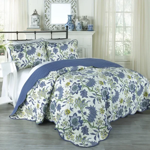 Waverly Traditions by Maldives 3-Piece Quilt Collection, Full/Queen