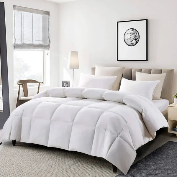Serta Light Warmth Goose Feather Down Fiber Comforter Full/Queen White