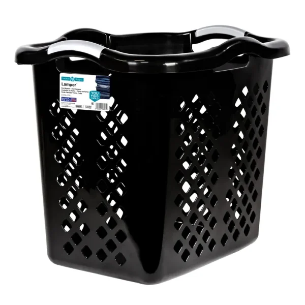 Home Logic 2.0 Bushel Laundry Hamper, Black