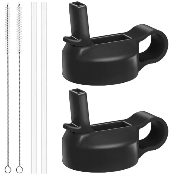 The Mass Wide Mouth Straw Lid Compatibility Most Sports Water Bottle (Black)