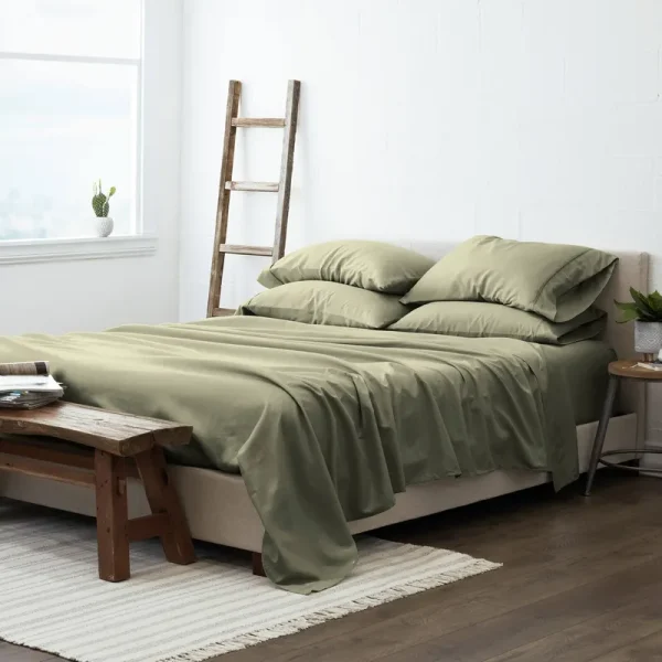 Home Collection Luxury Ultra Soft 6 Piece Bed Sheet Set Queen / Sage