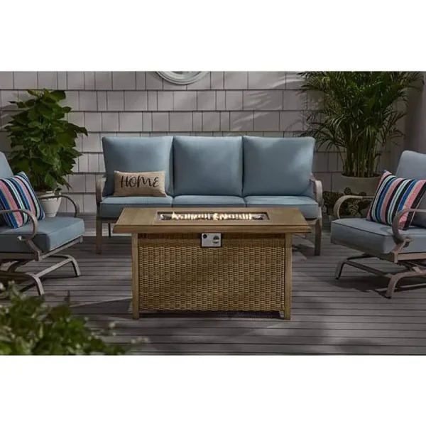Anaheim 49 in. x 25 in. Aluminum and Stainless Steel Tan GAS Fire Pit