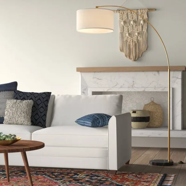 Debbye 77" Arched Floor Lamp Latitude Run