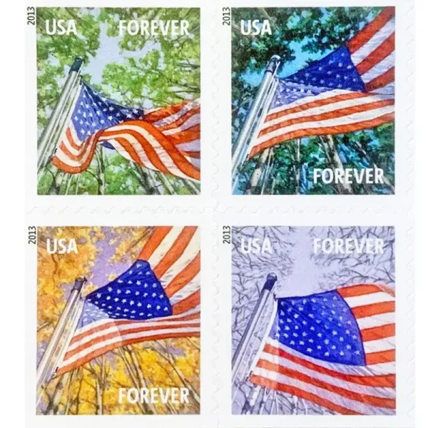 Forever Stamps 2013 A Flag for All Seasons – Patriotic Symbol & Seasonal Celebration. First-Class Postage