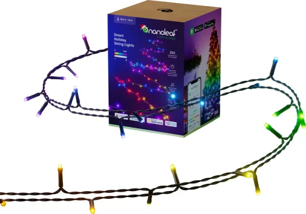 Nanoleaf Essentials Matter Smart Holiday White & Color RGB Lights 65.6' String Lights | Best Buy