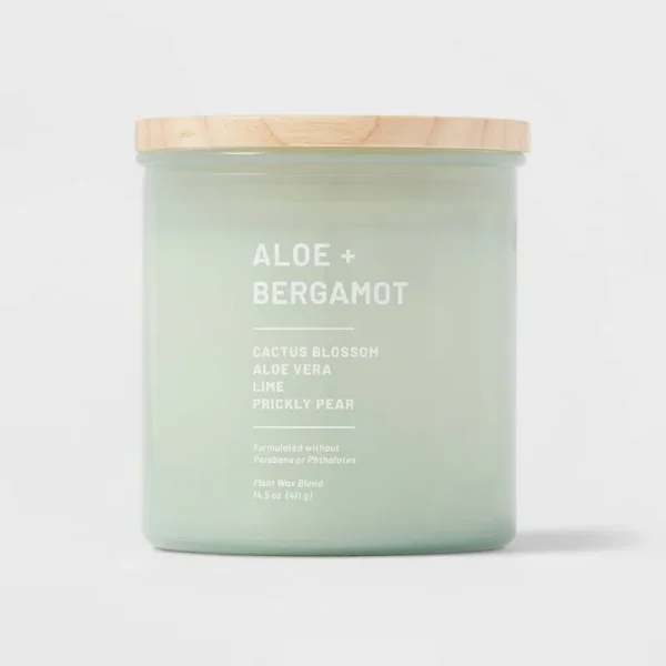Project 62 4" Aloe & Bergamot Lidded Glass Jar 3-Wick Wellness Candle - 14.5 oz
